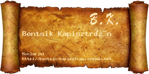 Bentsik Kapisztrán névjegykártya